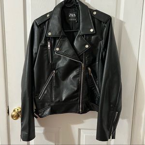 Zara black biker jacket size L